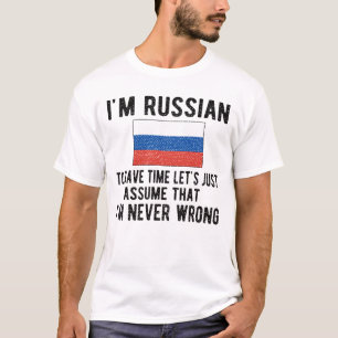 Proud Russian Heritage Russia Roots Russian Flag T-Shirt