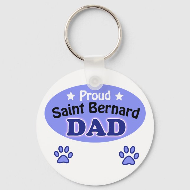 Proud Saint Bernard Dad Key Ring (Front)