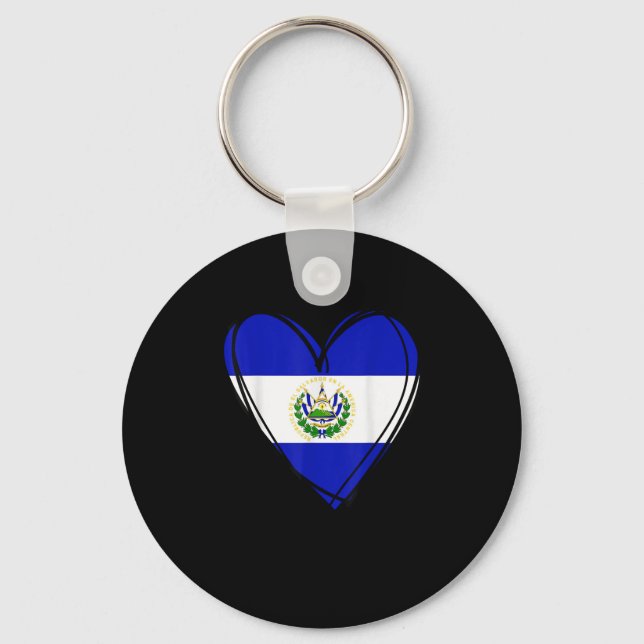 Proud Salvadoran Boy My Hello El Salvador Flag Hea Key Ring (Front)