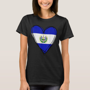 Proud Salvadoran Boy My Hello El Salvador Flag Hea T-Shirt