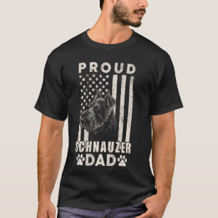 Proud Schnauzer Dad American Flag Patriotic Dog Lo T-Shirt