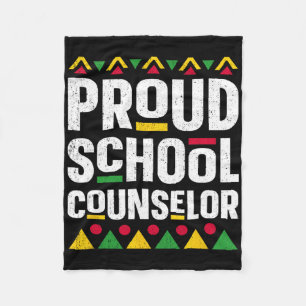 Proud School Counsellor Africa Pride Black History Fleece Blanket