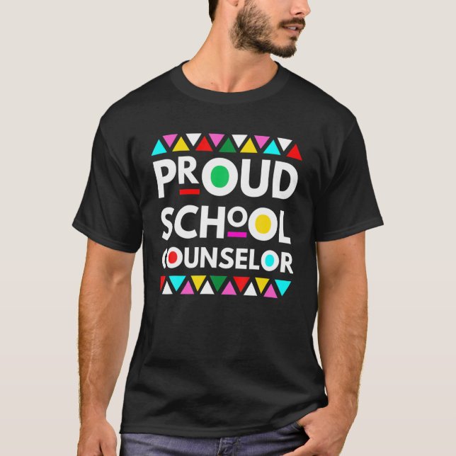 Proud School Counsellor Black History Pride Africa T-Shirt (Front)
