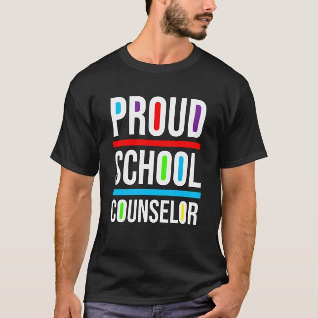 Proud School Counselor Africa Pride Black History  T-Shirt (Front)