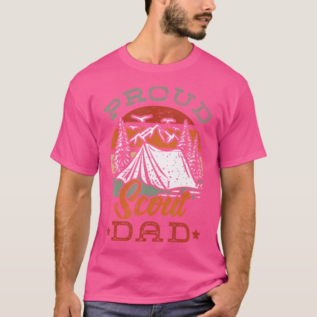 Proud Scout Dad For A Camp Youth Leader T-Shirt (Front)