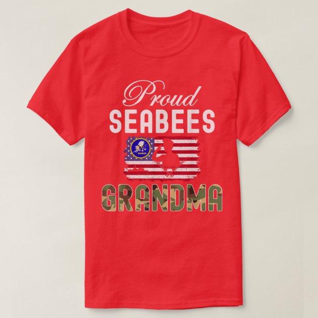 Proud Seabees Grandma Camoue Graphics Army T  T-Shirt (Design Front)