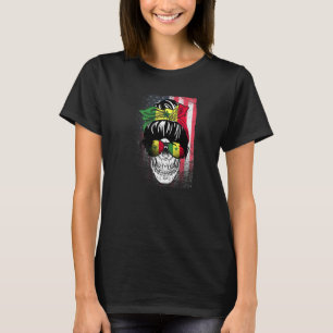 Proud Senegalese Senegal American flag messy hair T-Shirt