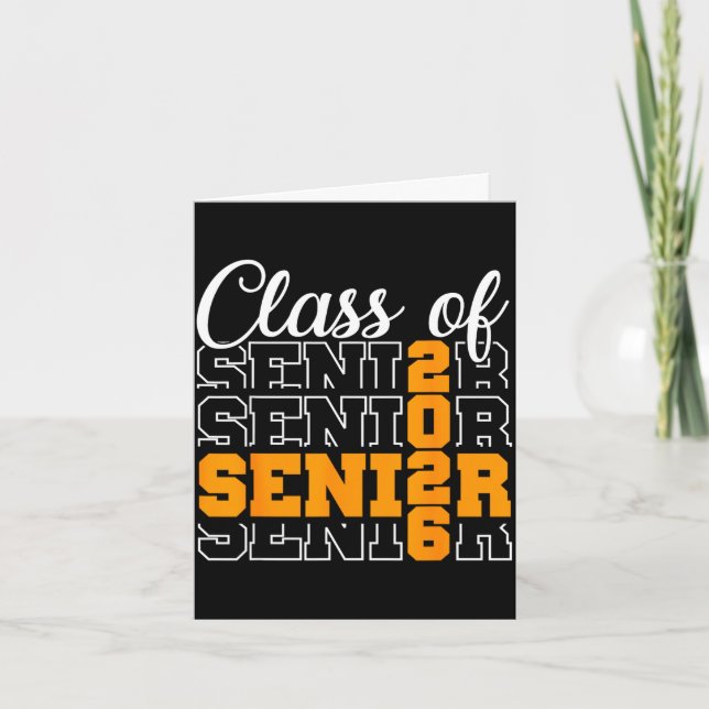 Proud senior 2026 graduation high school class of card (Front)