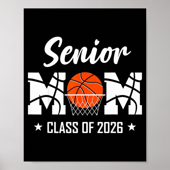 Proud senior basketball mom 2026 graduation  poster (Front)