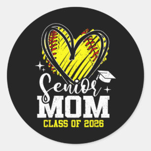 Proud Senior Mum Cl Of 2026 Softll Graduation Hear Classic Round Sticker