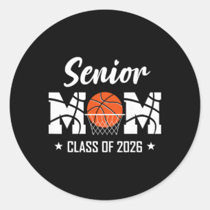 Proud Senior Sketll Mum 2026 Graduation Classic Round Sticker