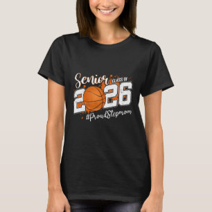 Proud Senior Stepmom Cl Of 2026 Sketll Graduation T-Shirt