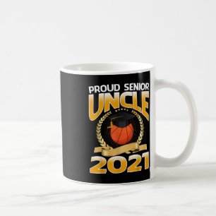Proud Senior Uncle 2021 Basketball Coffee Mug