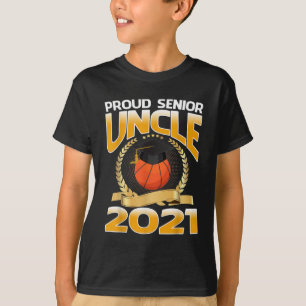 Proud Senior Uncle 2021 Basketball T-Shirt