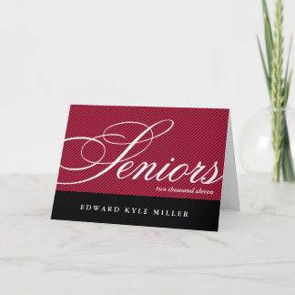 Proud seniors red black graduation announcement