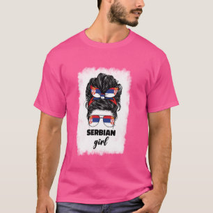 Proud Serbian Girl For Women Serb Srbija Serbia Fl T-Shirt