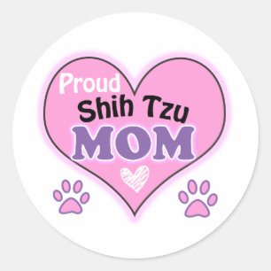 Proud Shih Tzu mum Classic Round Sticker