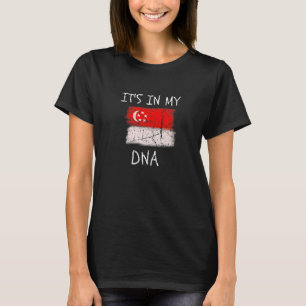 Proud Singaporean Country Flag It's in my DNA Sing T-Shirt