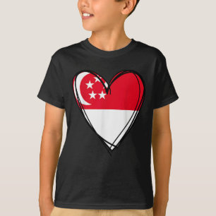 Proud Singarean Boy Girl Aunt Dad Mom Singare Flag T-Shirt