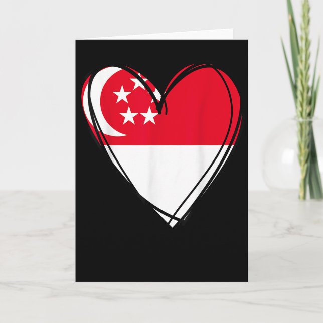 Proud Singarean Boy Girl Aunt Dad Mum Singare Flag Card (Front)