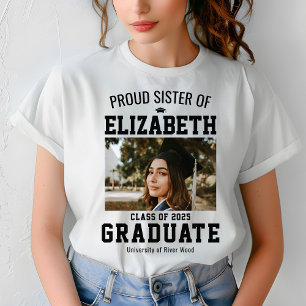 Proud Sister Class of 2025 Graduate Parent Custom T-Shirt