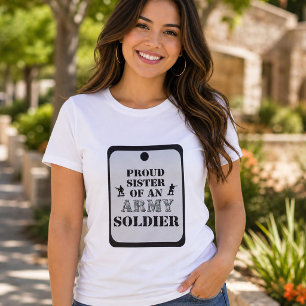 Proud Sister Dog Tag Army Women's T-Shirt
