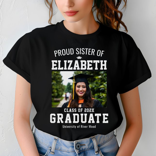 Proud Sister  Graduate Name Custom T-Shirt (Creator Uploaded)