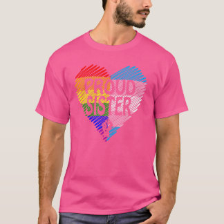 Proud Sister Lgbt With Rainbow And Transgender Fla T-Shirt