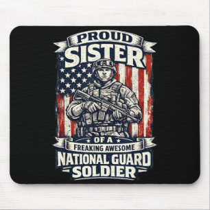 Proud sister national guard soldier military famil mouse pad