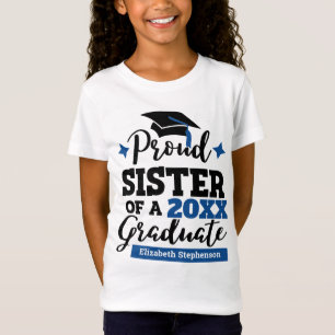 Proud Sister of a 2022 graduate black blue cap T-S T-Shirt