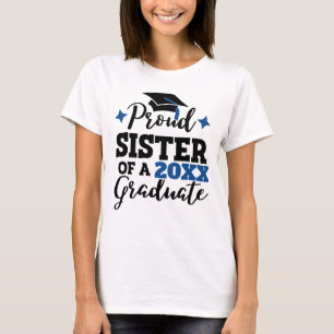 Proud Sister of a 2022 graduate black blue cap T-Shirt