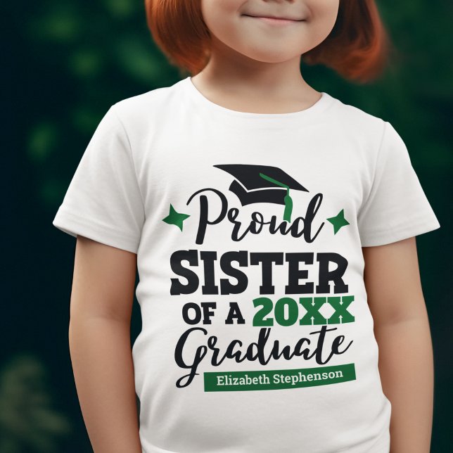Proud Sister of a 2022 graduate black green cap T- T-Shirt (Creator Uploaded)