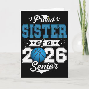 Proud Sister Of A 2026 Senior Sketll Graduation _4 Card