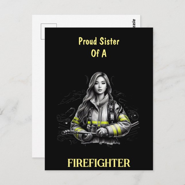 Proud Sister Of A FireFighter W Postcard (Front/Back)