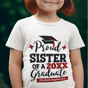 Proud Sister of a graduate black red cap  T-Shirt