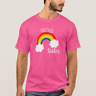 Proud Sister Support Lgbtq Rainbow Brother Gay Pri T-Shirt