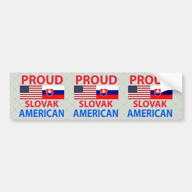 Proud Slovak American Bumper Sticker (Front)