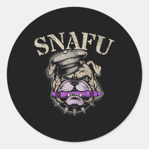 Proud Snafu I Eat Crayons Corp Team Military Jarhe Classic Round Sticker