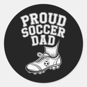 Proud Soccer Dad Cheerful Fan For Fathers _2 Classic Round Sticker