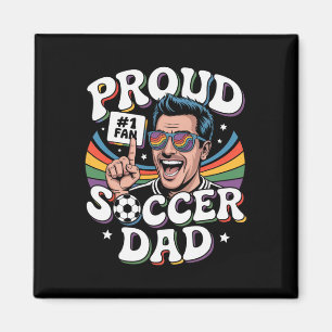 Proud Soccer Dad Cheerful Fan For Fathers _3 Magnet