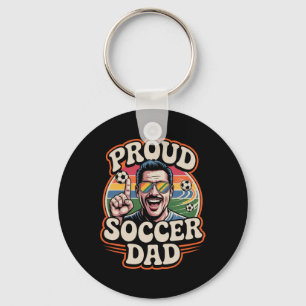 Proud Soccer Dad Cheerful Fan For Fathers Key Ring