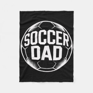 Proud Soccer Dad Supporting Kids Matches Training Fleece Blanket