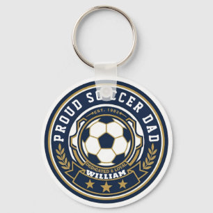 Proud Soccer Dad With Custom Name & Est. Year Key Ring