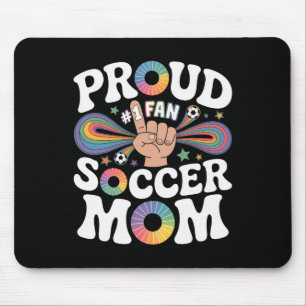 Proud Soccer Mum Cheerful Fan Support For Moms  Mouse Pad