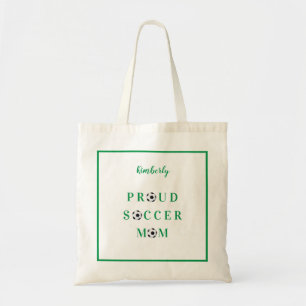 Proud Soccer Mum (Green) Personalised Tote Bag