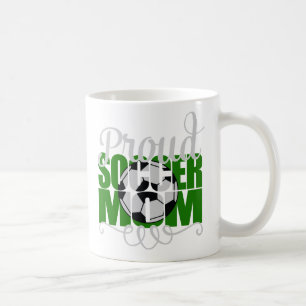 Proud Soccer Mum in Green Coffee Mug