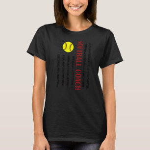 Proud Softball Coach Us Flag Softball Coaching T-Shirt