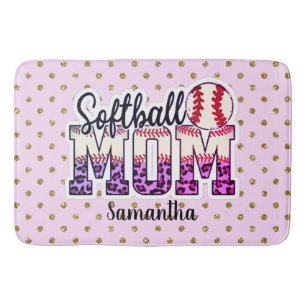 Proud Softball Mum Life Bath Mat