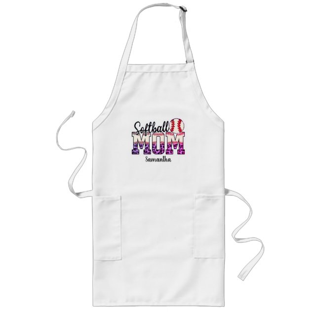 Proud Softball Mum Life Long Apron (Front)