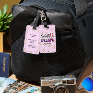 Proud Softball Mum Life Luggage Tag